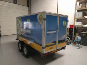 Ballonvaren Grave aanhangwagen wrapping