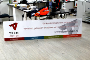 Reclamebord bouwbord TREM architecten