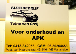 reclamebord van creij